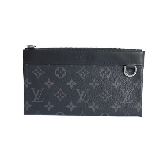 Louis Vuitton Eclipse Clutch Pouch Discovery Pochette Black PM - Picture 1 of 5